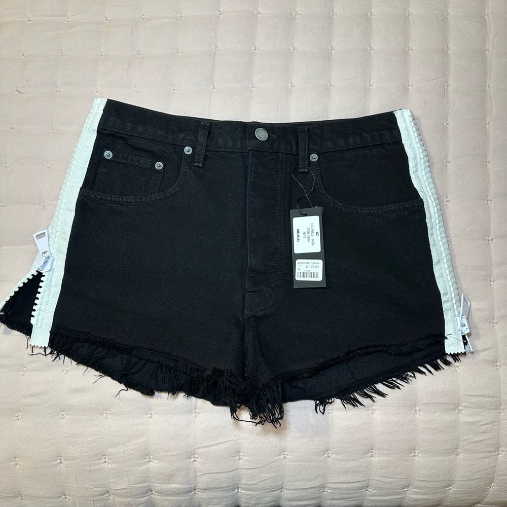 Carmar Black Jean Shorts Distressed Cut-Off Style